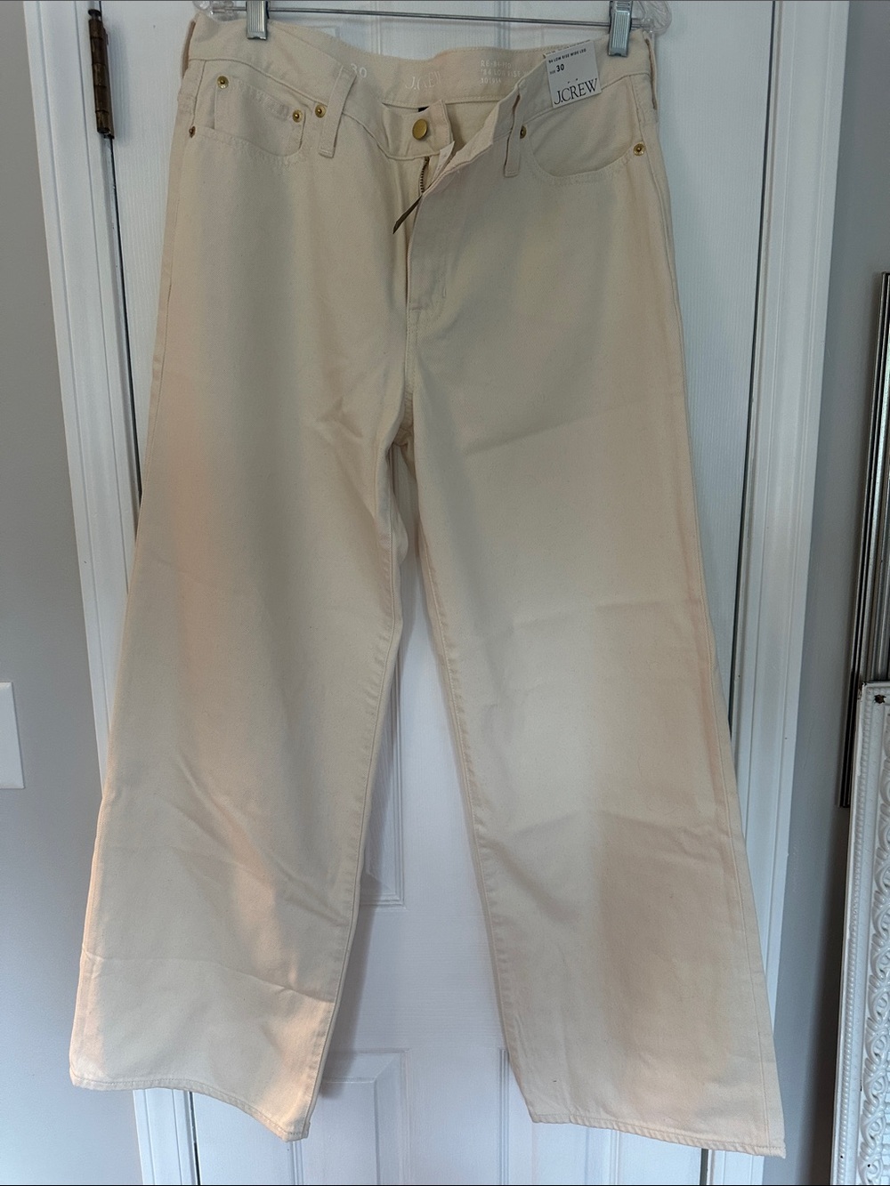 J. Crew women's Cream/Tan Wide-Leg Chinos